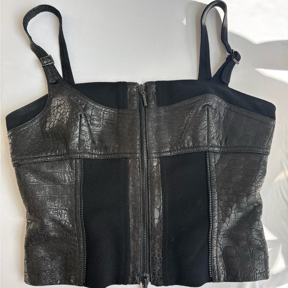 Alberto Makali Black Croc-Embossed Camisole